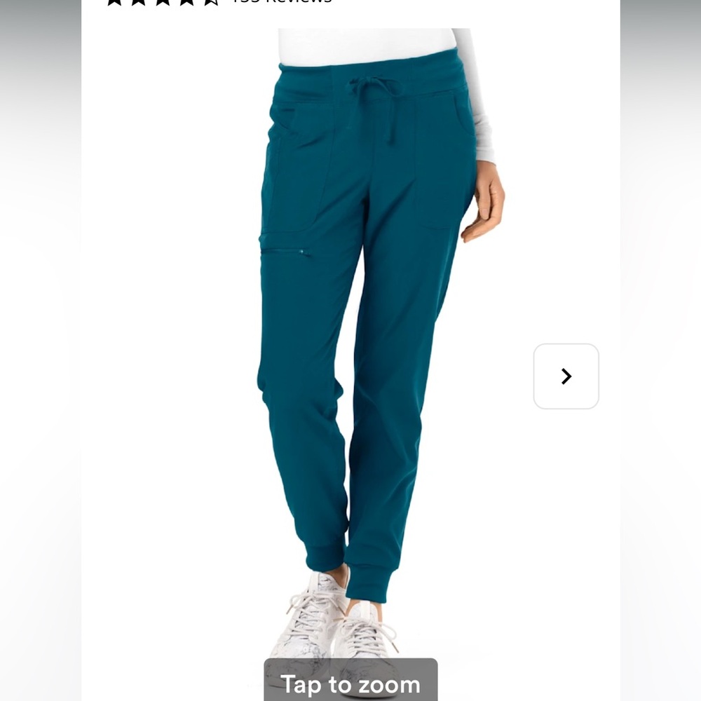 Heart Soul Caribbean blue scrub joggers